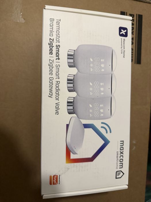 Zestaw 3x Inteligentna Głowica Termostatyczna + Bramka Zigbee Maxcom (Tuya) NOWY