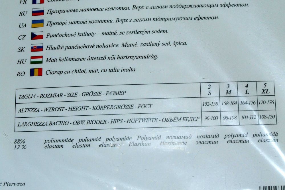 Rajstopy naturalne 4-L 15den