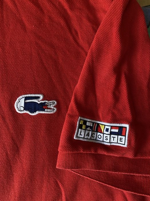 Мужская Футболка Поло Lacoste с патчем на рукаве