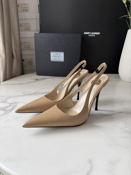 Szpilki YSL beige leather