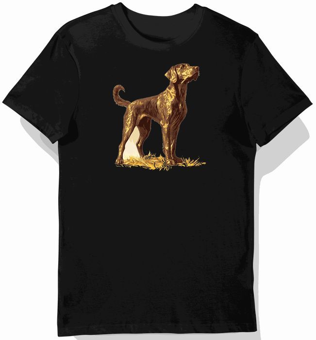 Koszulka męska czarna z nadrukiem z Golden Wirehaired Pointer L