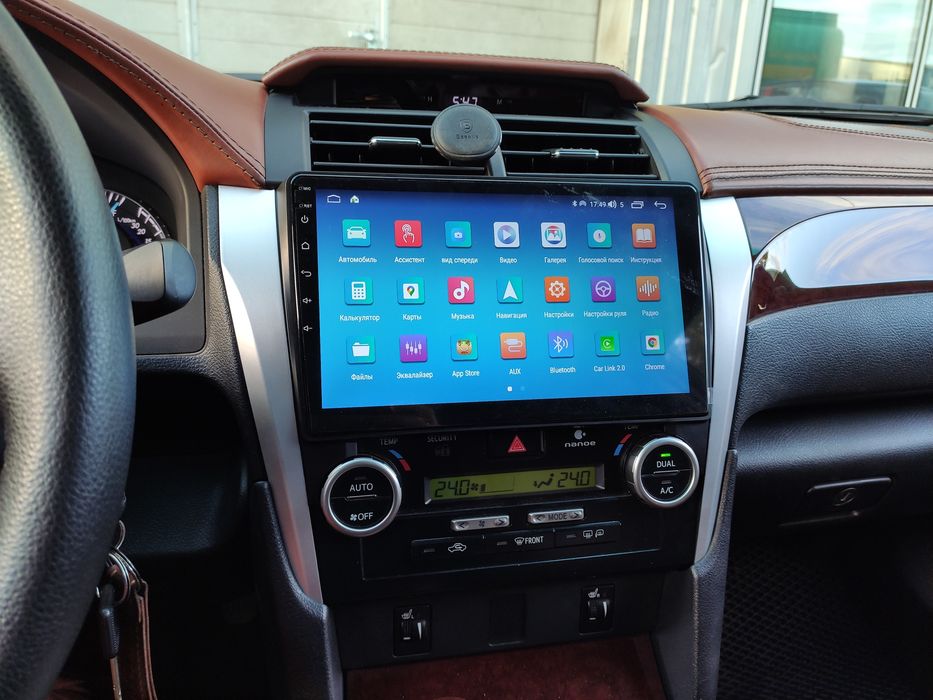 Новая магнитола Toyota Camry 50 QLED экран 8 ядер 4GB+CarPlay 4G SIM