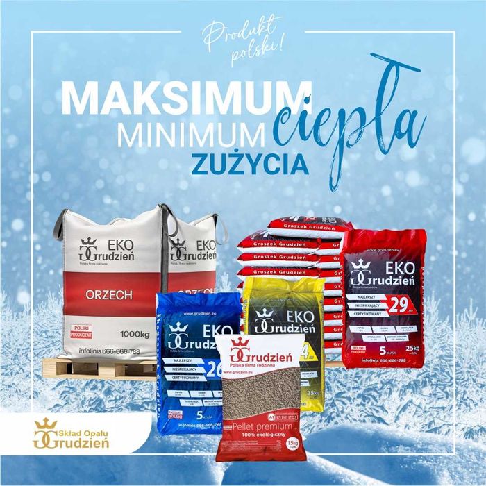 Promocja! Ekogroszek Groszek Węgiel Pellet Grudzień Sobianek Bartex