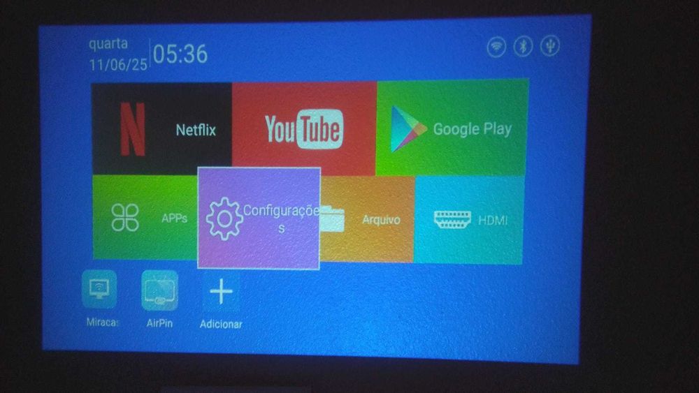 Projetor X8 Max Wi-Fi + Bluetooth NOVO | Espelhamento + HDMI