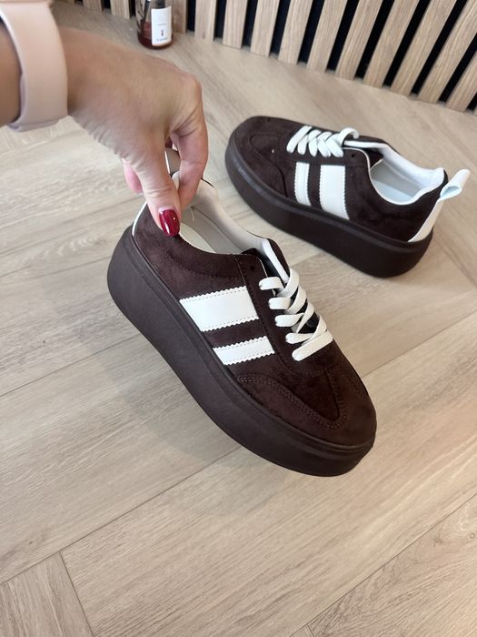 Nowe czekoladowy braz 36-41 sneakersy buty