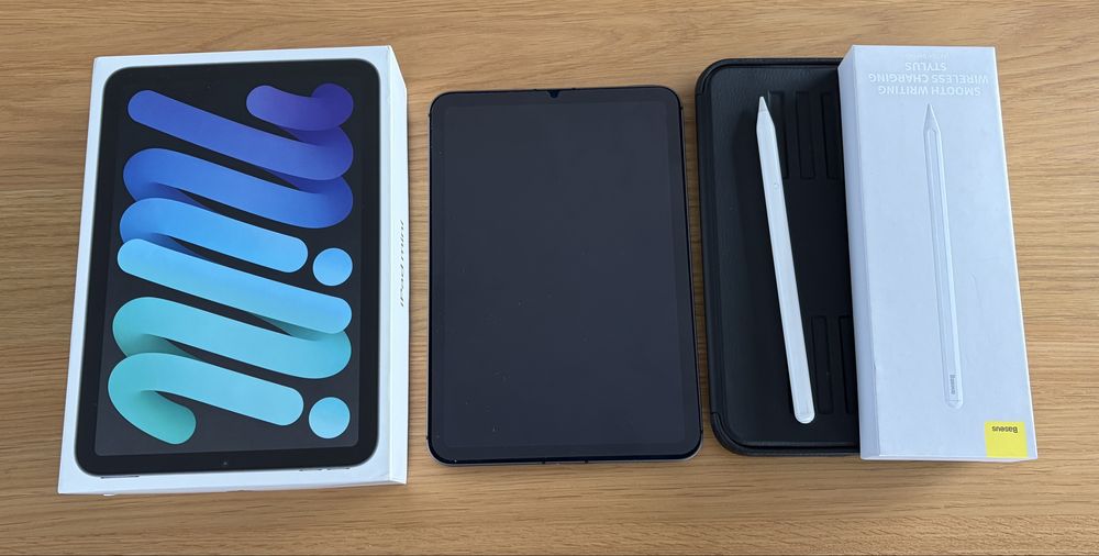 iPad mini (6th gen) 64GB, WiFi Cellular, Space Gray, Pencil, Etui