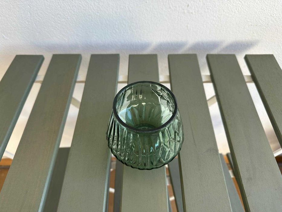 2 suportes para velas vidro verde CASA