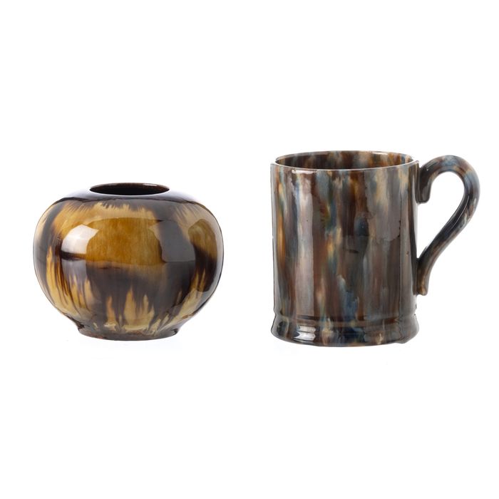 Faiança - Caneca e jarra em faiança - Caldas - Século XIX