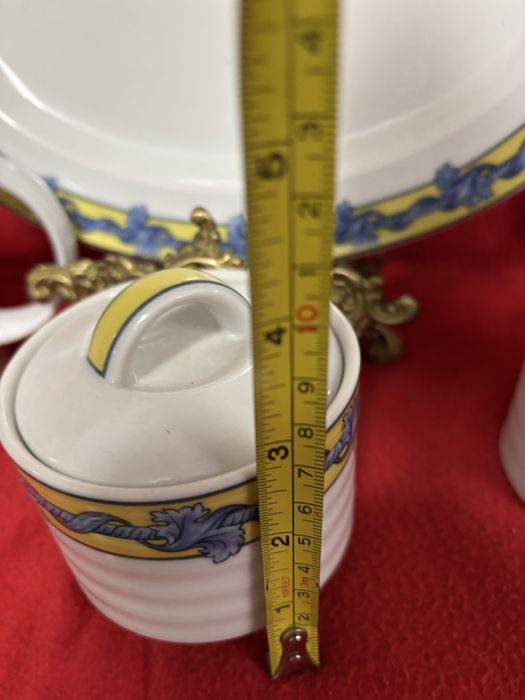 Conjunto de travessa , acucareiro e bule