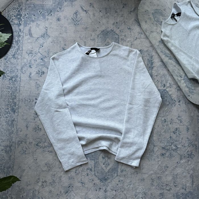 Henley gray longsleeve archive no faith studios archive архів архівний polo old money лонгслів на гудзиках хенлі вафляний сірий