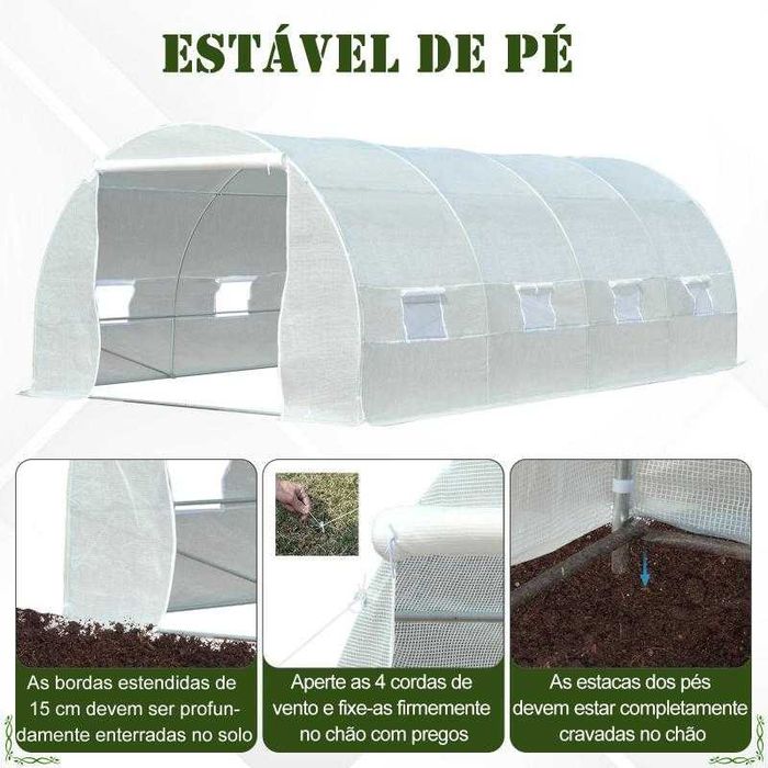Estufa para Horta ou Jardim 600x300x200cm