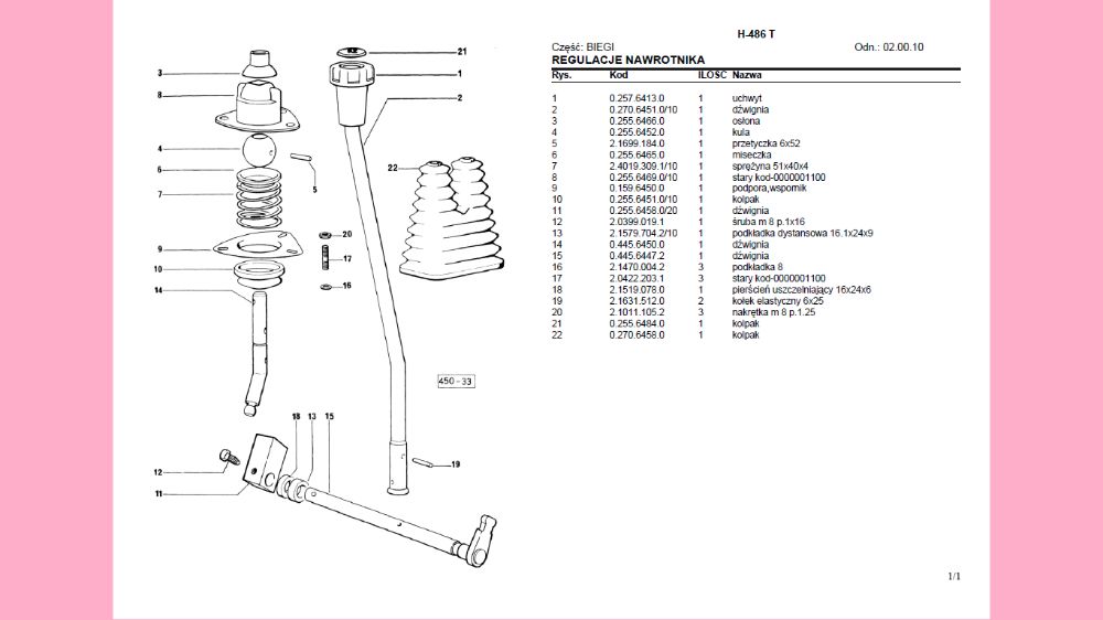 Hurlimann H 4105 ELITE, H466 , H468 , H476, H478 katalog części PL