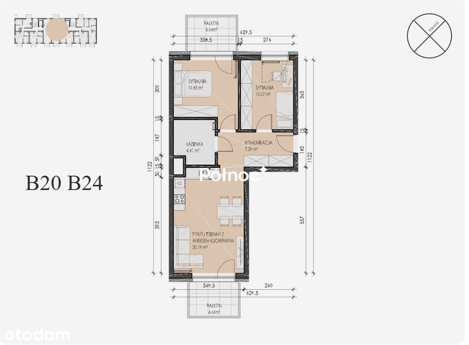 Nowe Aleje - apartament 53,21 m² - Widok 3