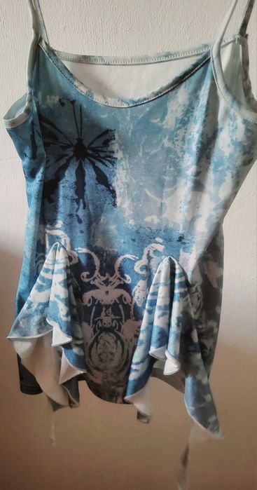 Голубой топ в стиле y2k