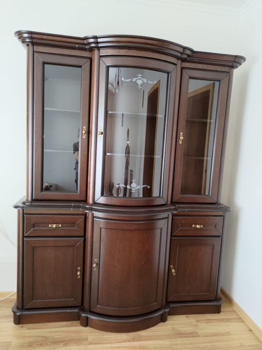 Komplet mebli do jadalni/salonu – stół + 10 krzeseł + ława + kredens Diana