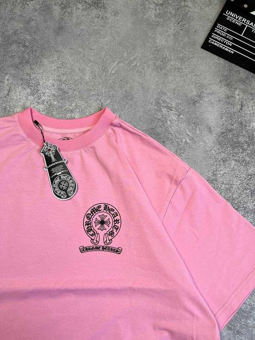 Рожева Футболка Chrome Hearts з бірками (Хром Хартс)