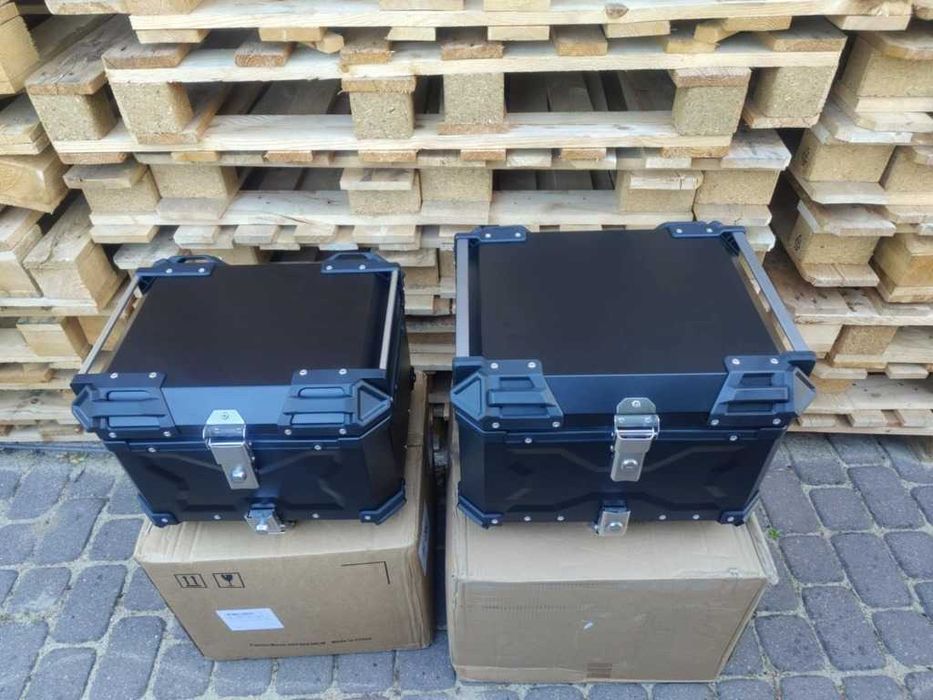 ALUMINIOWY kufer motocyklowy centralny CZARNY 45L / 55L / 65L+ PŁYTA