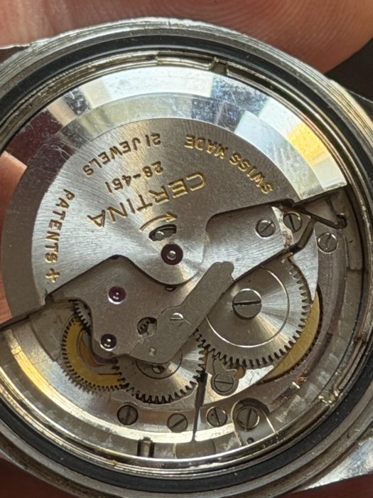 Certina Automatic Calendar, duzy 37/45mm, w stali, lata 50te, piękny stan, sprawny