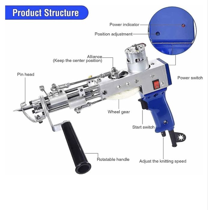 Pistolet do dziergania dywanow- tufting gun
