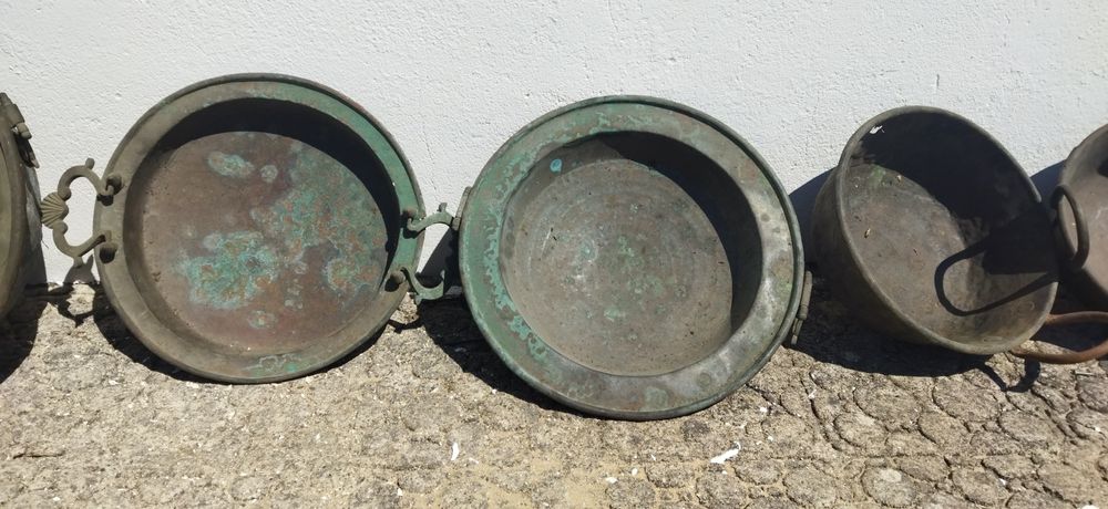 Cobre braseiras leiteira panelas