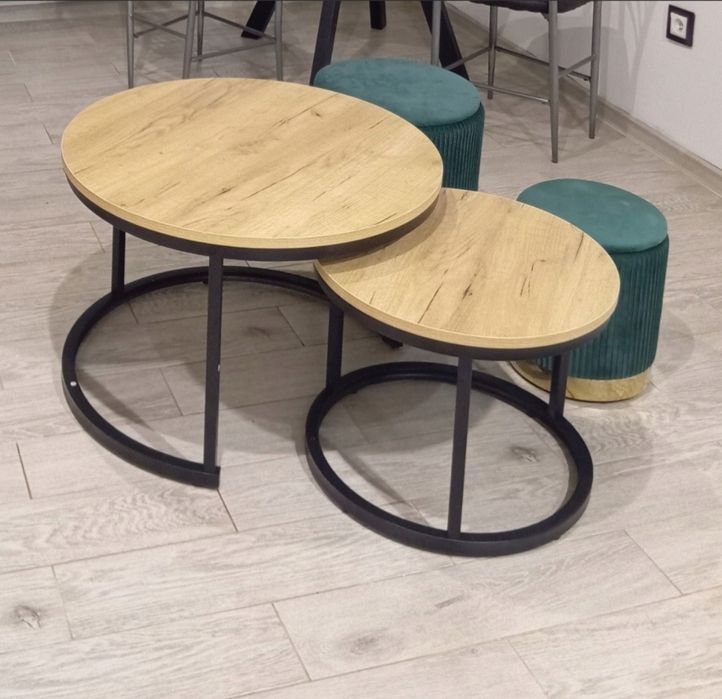 Zestaw 2 stolików kawowych okrągłych