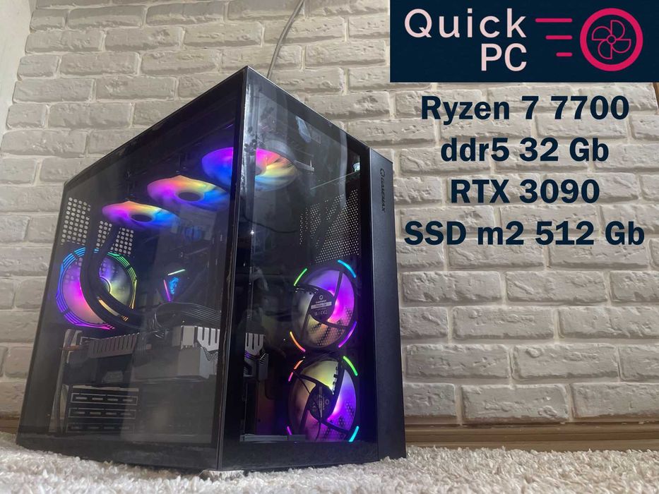 ГАРАНТІЯ! RTX 3090, Ryzen  7 7700, 32 gb ddr5 Ігровий ПК компьютер