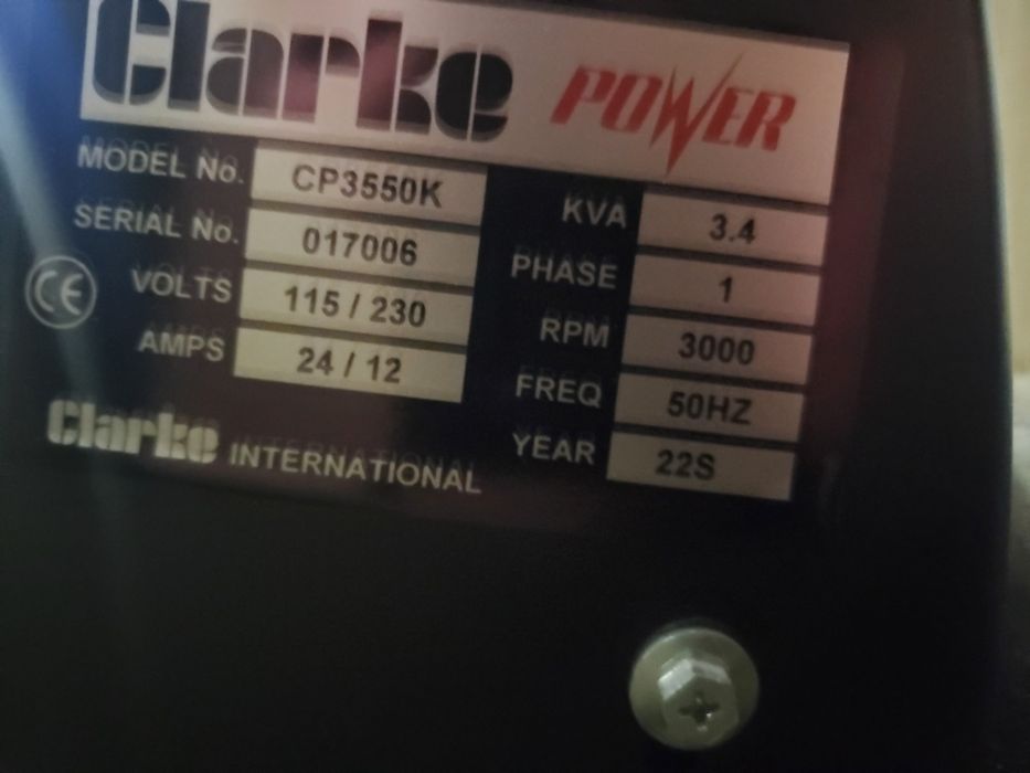 Генератор бензиновий Clarke CP3550K двигун Honda 3.4 кВт