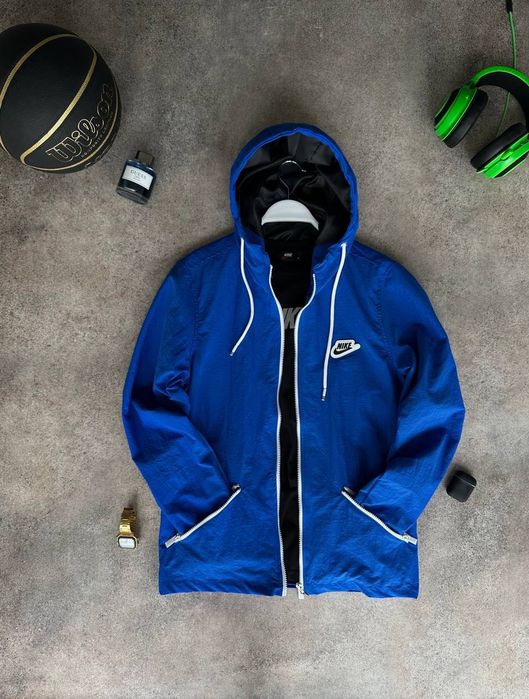 !БЕЗ Передплат! Чоловіча вітровка Nike Windrunner Hooded Jacket Blue / Royal Blue  вітровка найк