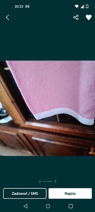 Słodki sweterek różowy z lamówkami