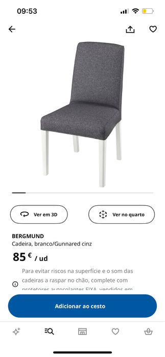 4 cadeiras Ikea cinza
