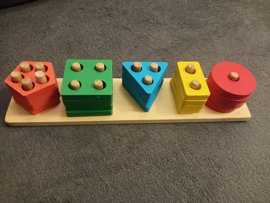 Ukladanka drewniana nakładana kształty sorter montessori