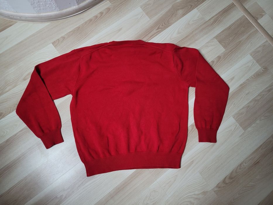 Sweterek męski w serek Gant L czerwony 100% bawełna elegancki