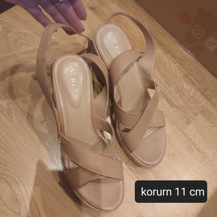 Buty damskie espadryle koturny sandały r 40/41 Ralph Lauren beżowe
