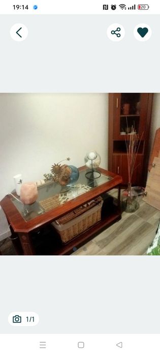 Mesa de centro de sala tampo de vidro