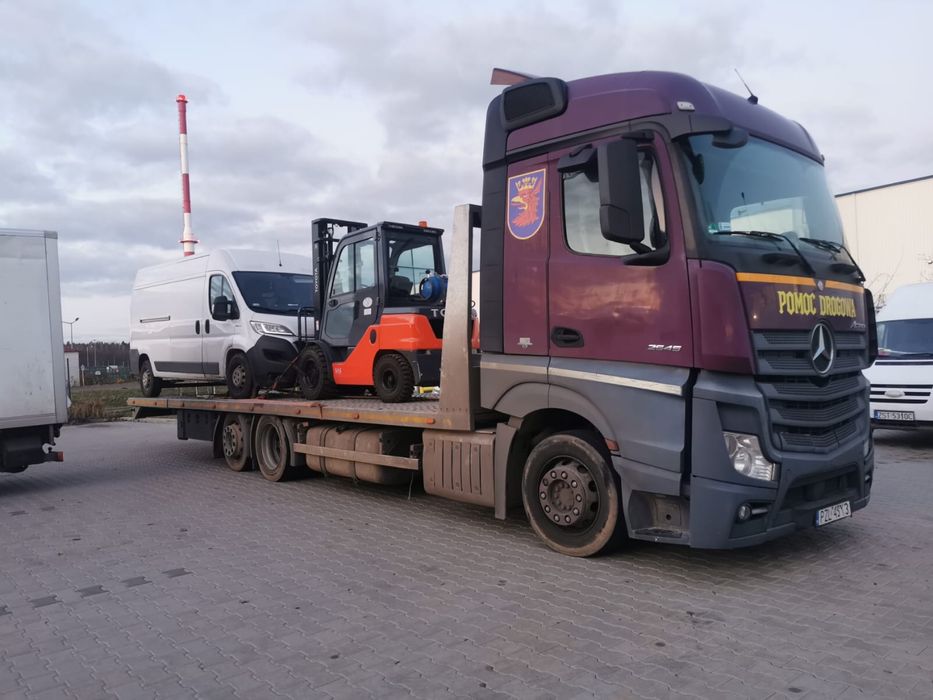 POMOC DROGOWA 24/7 transport samochodów i maszyn do 15T LAWETA