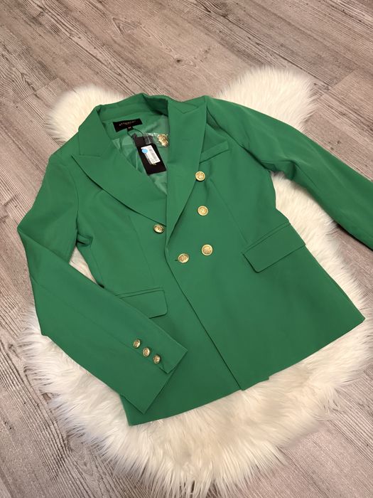 Elegancki zielony żakiet Attentif Paris Nowy