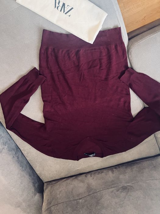 Piekny bordowy sweter damski rozm s premium wiskoza
