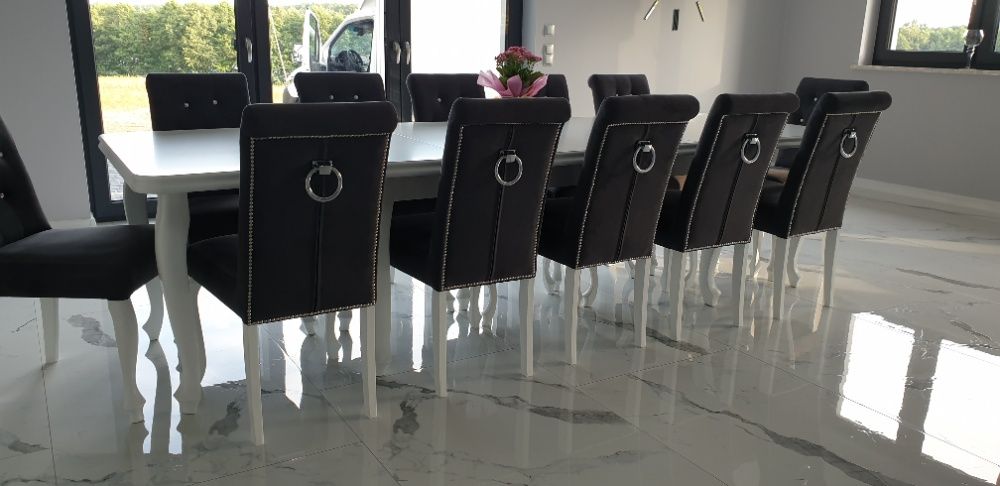 PRODUCENT nowoczesne eleganckie krzesło pikowane z kołatką hampton