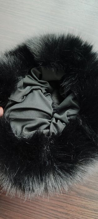 тепла хутряна пов'язка+ маніжки рукавиці