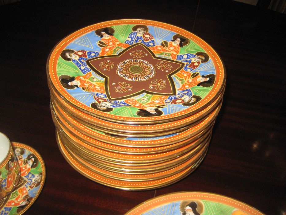 Serviço Chá e Café porcelana japonesa, pintada à mão, anos 1910, raro