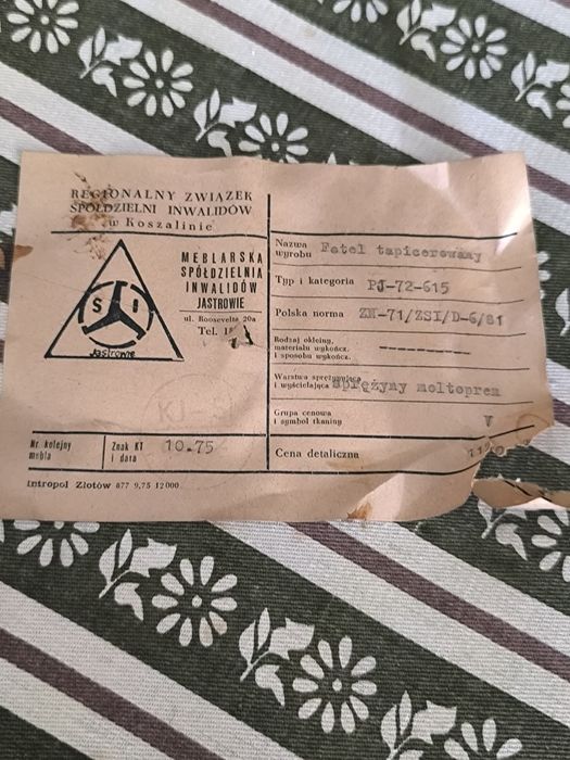 Fotele tapicerowane, sprężynowe Jastrowie '75
