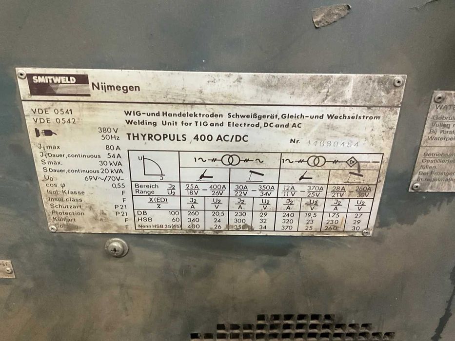 Spawarka 400A  TIG AC/DC Puls Smitweld Thyropuls 400