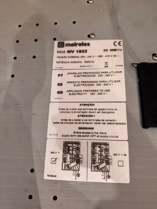 Placa vitrocerâmica Meireles MV 1602 – Usada, em bom estado