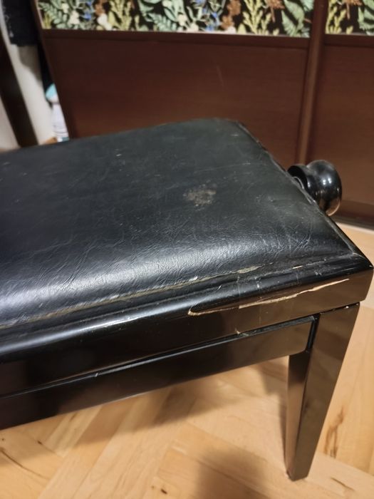 Krzesło regulowane czarne do pianina fortepianu