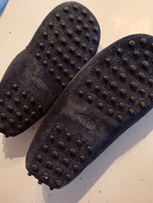 Замшеві мокасини темно сині