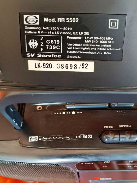 Магнітола бумбокс вінтаж Німеччина Kaufhof Elite electronic RR 5502