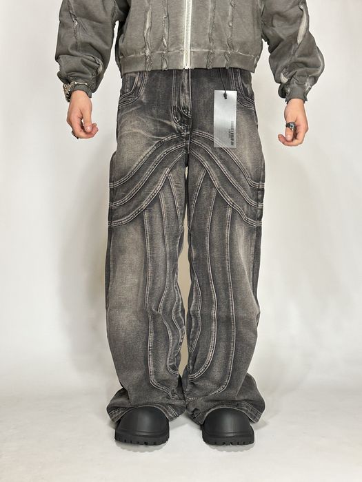 NFS NO FAITH STUDIOS baggy faded jeans archive opium джинсы черные