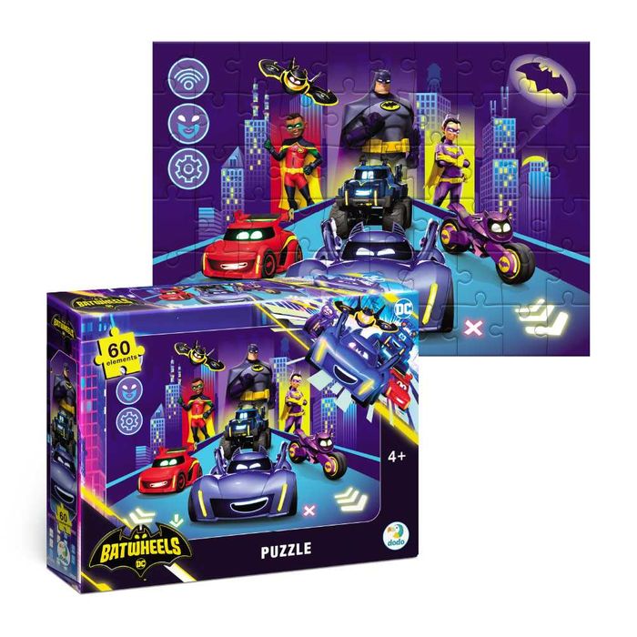 Пазли Dodo Batwheels (Бетмен, Бетколес, Бетмобіль) 60шт, від 4 років