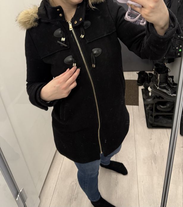 Plaszcz z kapturem Mango M 50% wełna