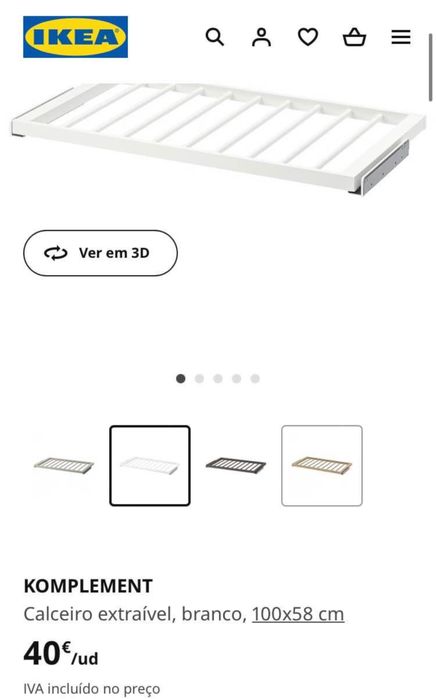 Komplement Ikea - Calceiro extraivel (Novo)